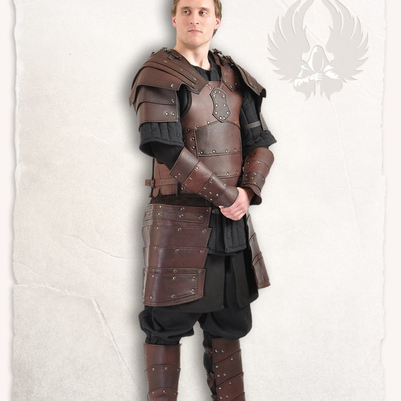 Albrecht leren bracers, onderarmbeschermers, bruin