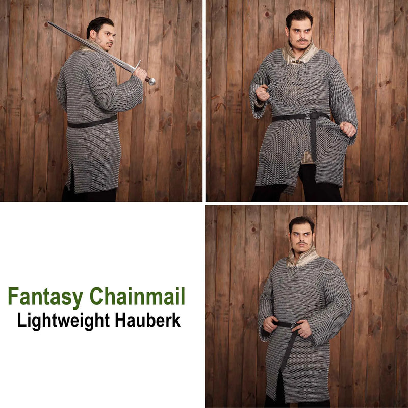 Hauberk met split, aluminium & rubber 10 mm