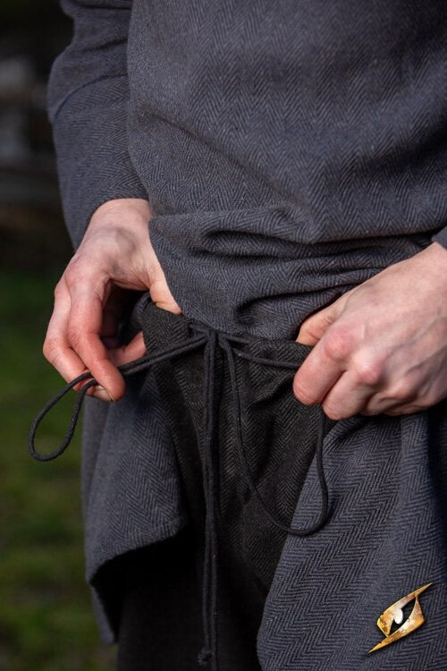 Rusvik Hose Wolle, Fischgrätmuster, Wollmischung, schwarz 