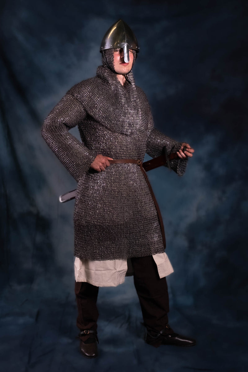 Hauberk, mezclado, anillas planas, remaches redondos 8 mm 