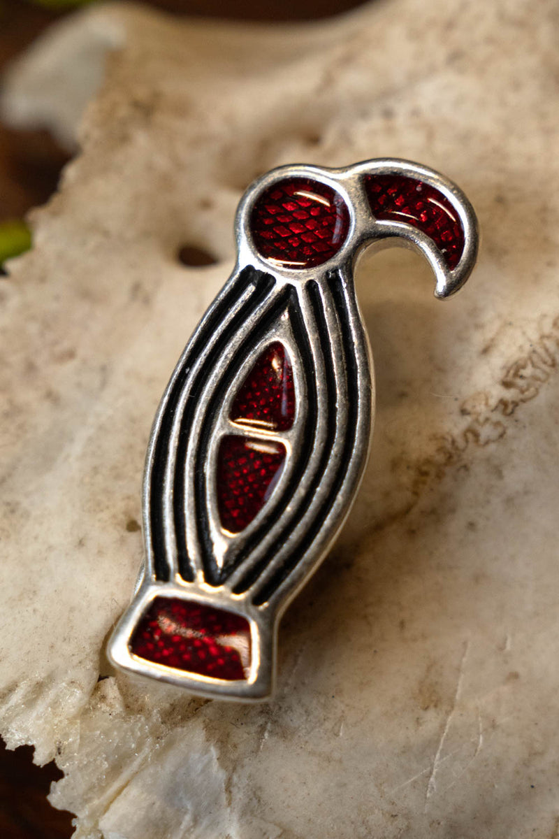 Alemannic bird fibula, silvered bronze