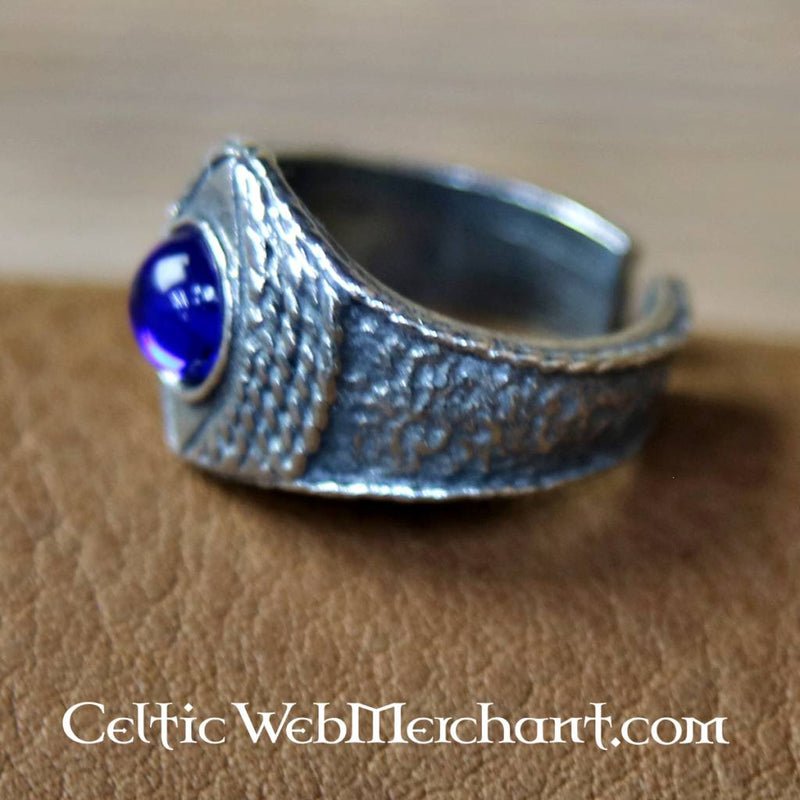 Medieval ring, blue, pewter