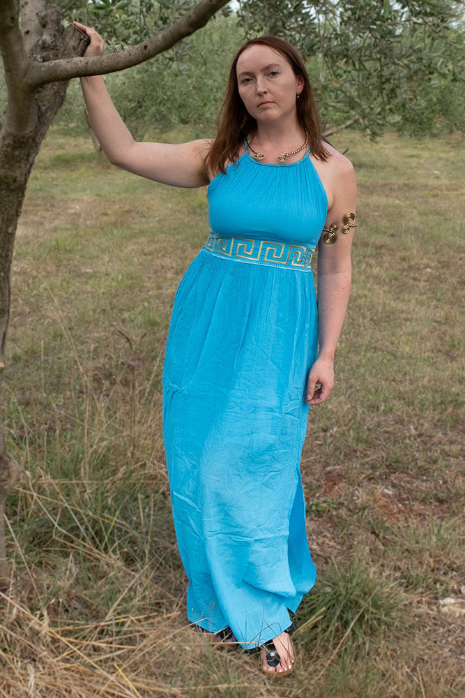 Déesse robe Circé, turquoise 