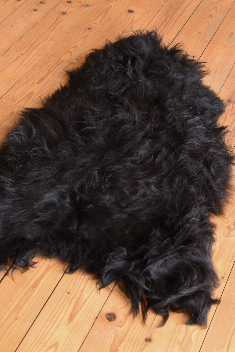 Zwarte Scandinavische schapenvacht