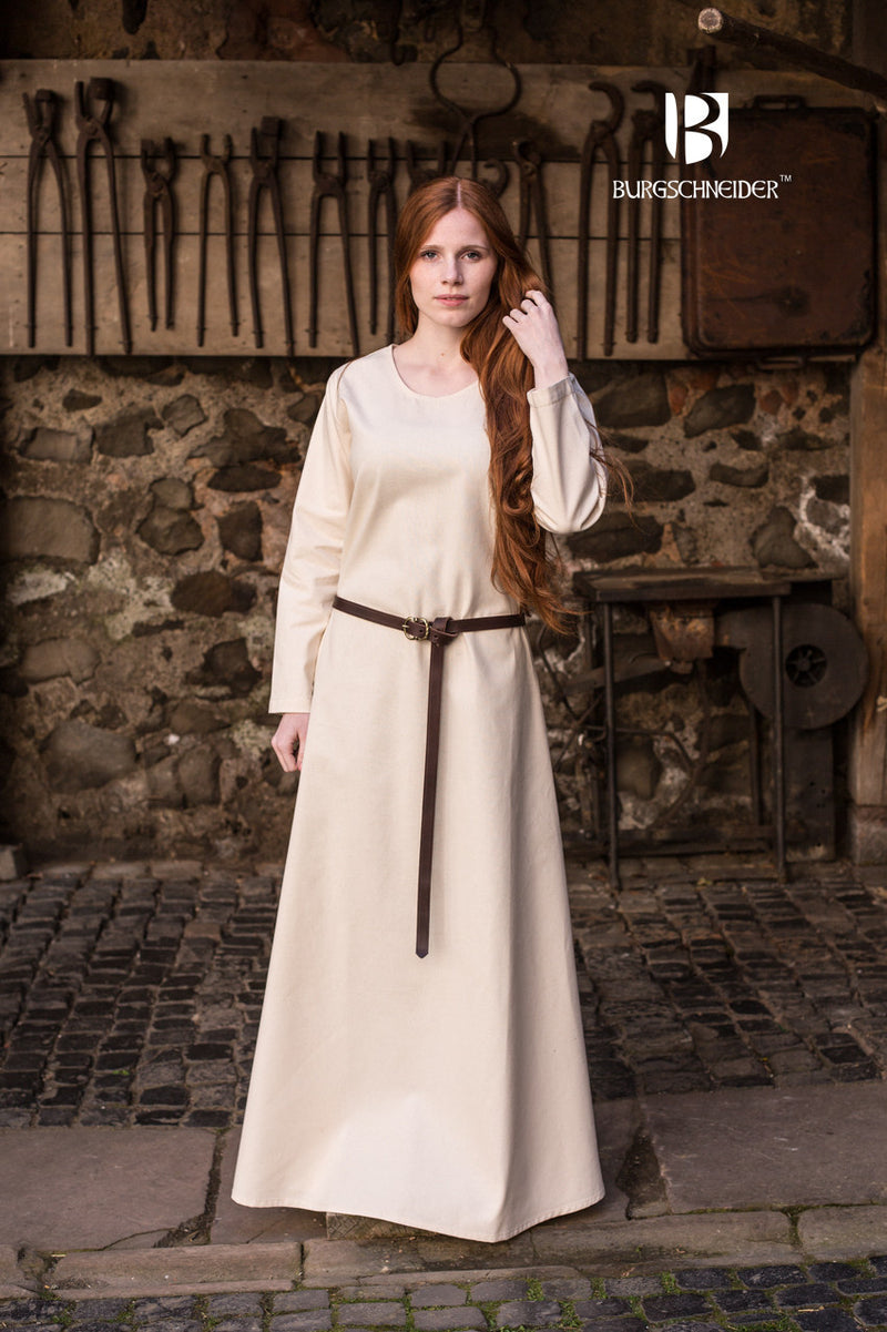 Middelalderlige kjole Freya, naturlig 