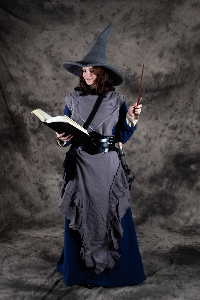 Heksenhoed, grijs, wolvilt