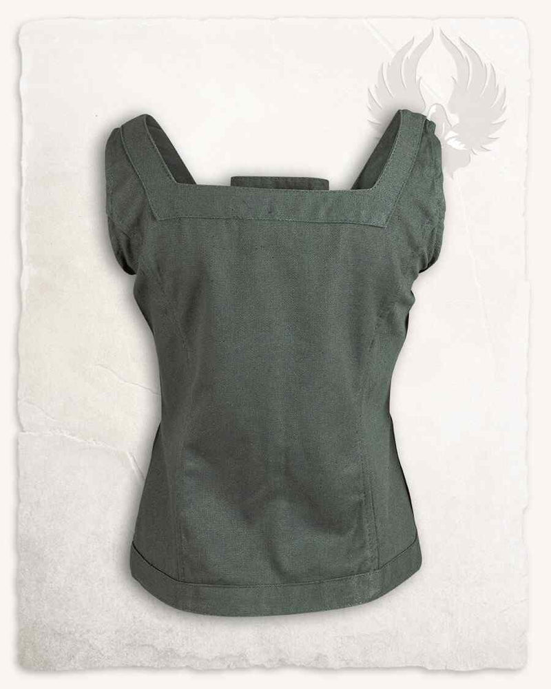 Corsage médiévale Ursula, coton, vert 