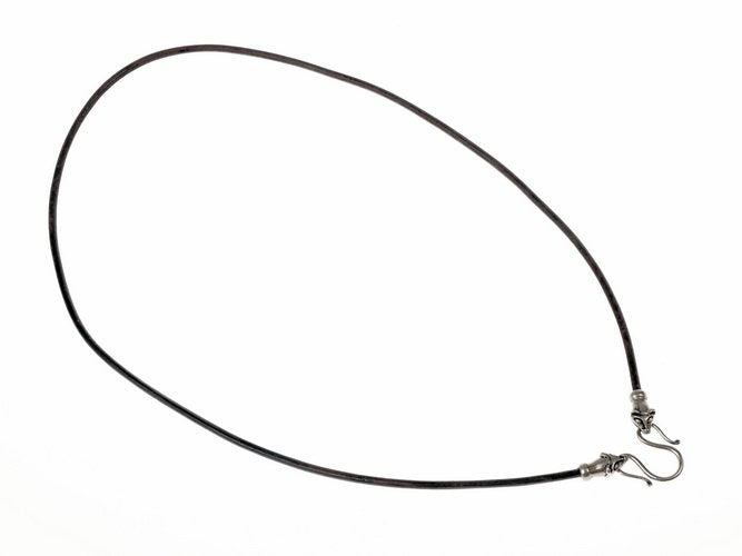 Viking ketting met wezels, zwart, leer