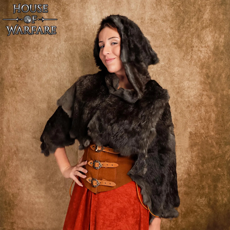 Cappotto di pelliccia marrone, marrone 