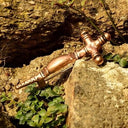 Frühmittelalterliche Kreuzfibel, bronzefarben, Zamak 