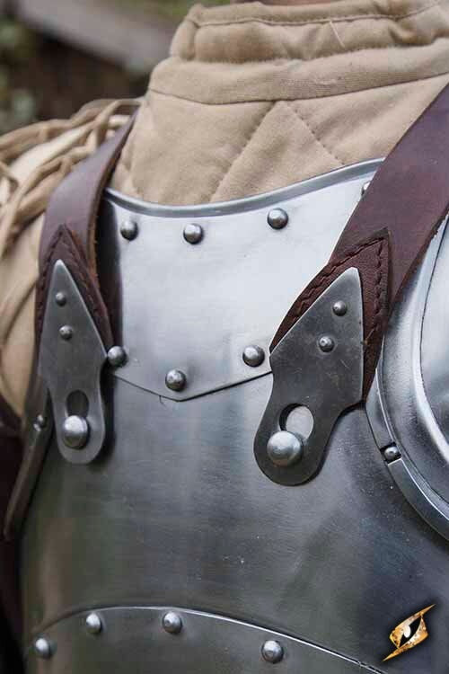 Merc staal-leren borstpantser L/XL, 1 mm