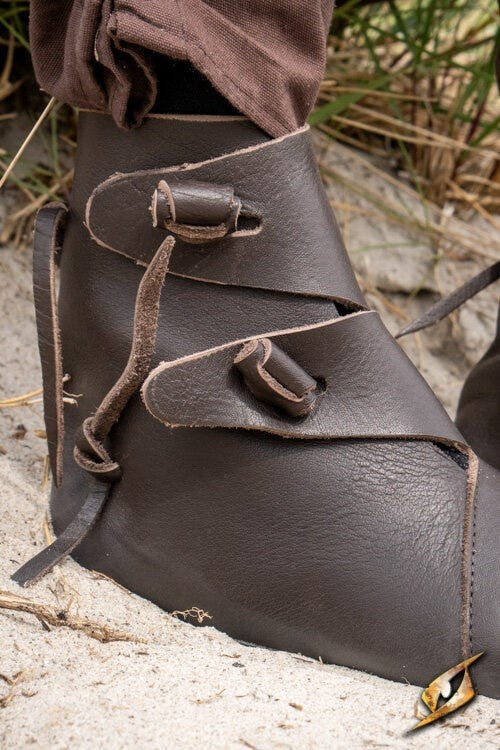Viking schoenen Jorvik met rubber zool, bruin