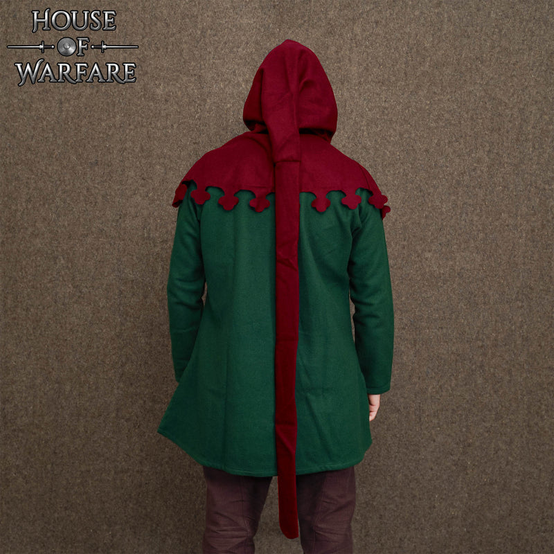 Late Medieval Liripipe Hood, Wool, Dark Red