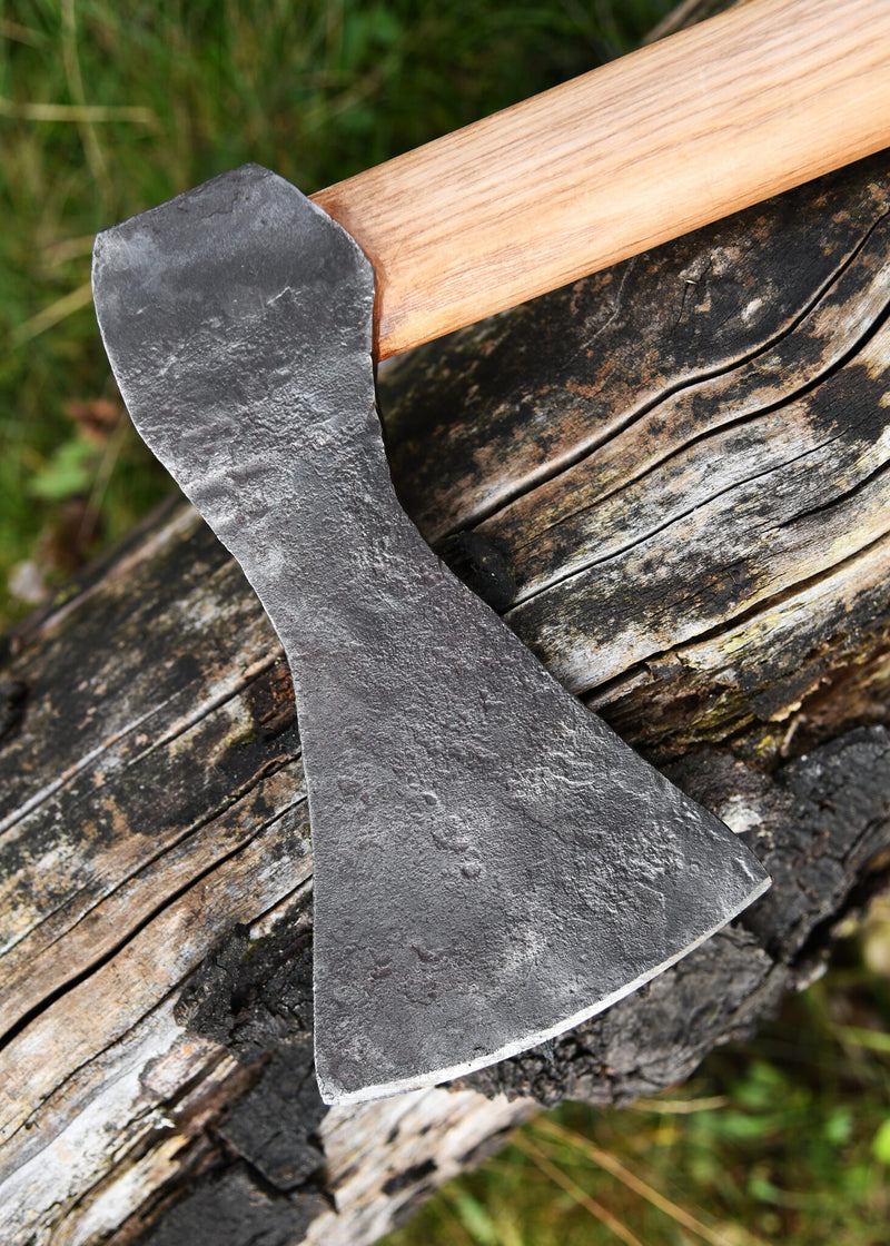 Vikingbijl, handgesmeed staal, type A, semi-scherp