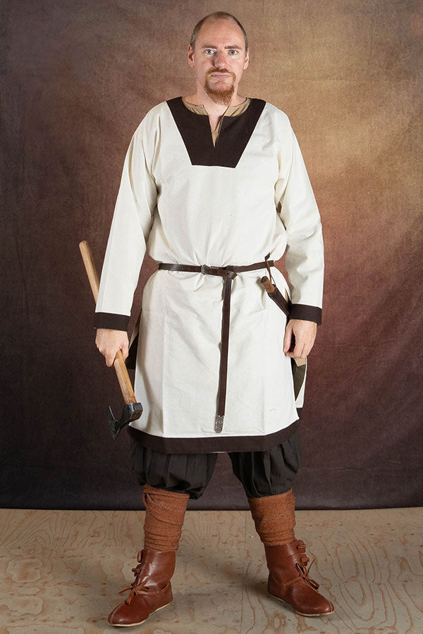 (Vroeg)middeleeuwse tuniek Clovis, naturel-bruin