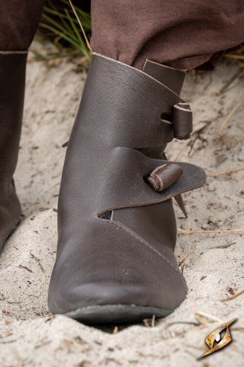 Viking schoenen Jorvik met rubber zool, bruin
