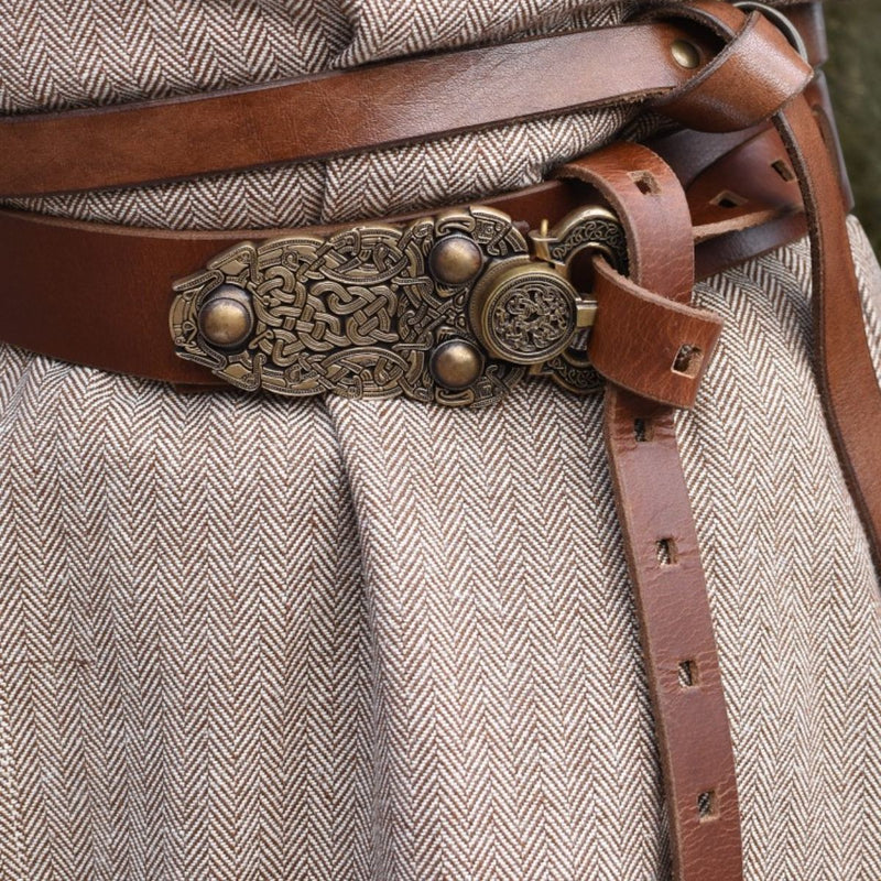 Thorsberg tunic, herringbone pattern, brown