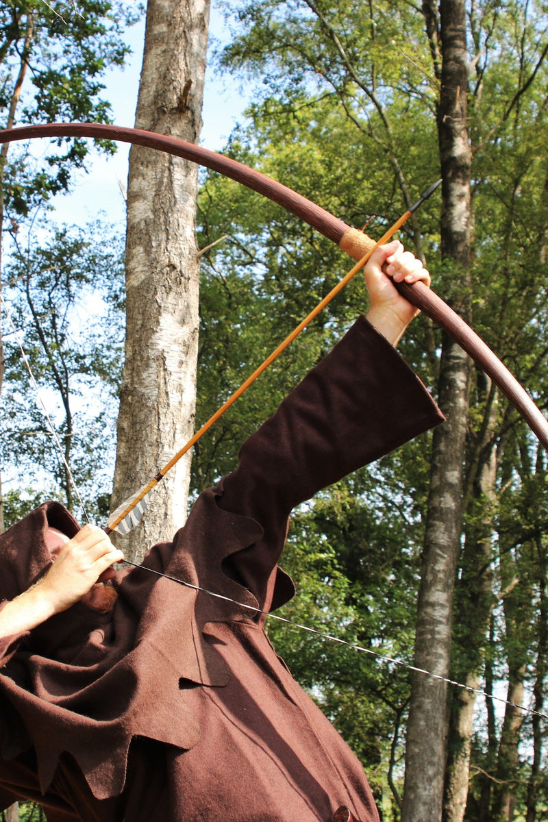 Marksman boog re-enactment / LARP, 70" (178 cm), 25 lbs, donkerbruin