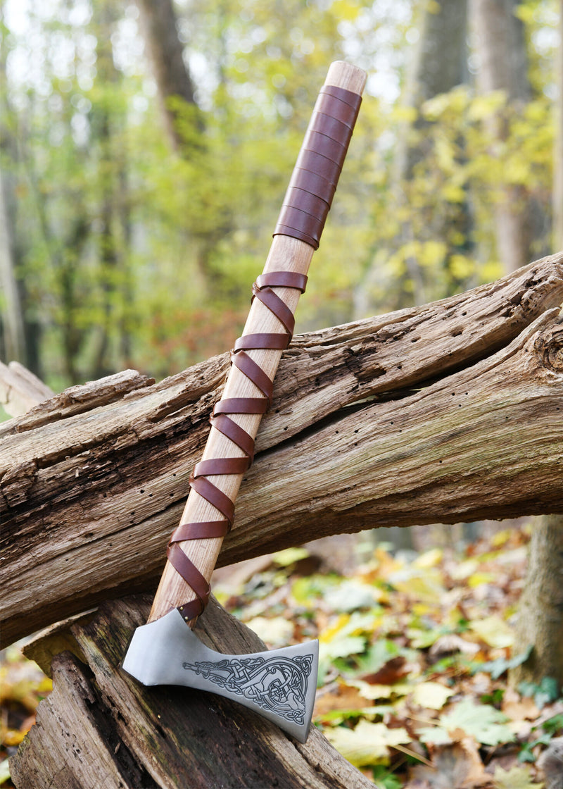 Viking ascia, tipo K, inciso, semi-affilato 