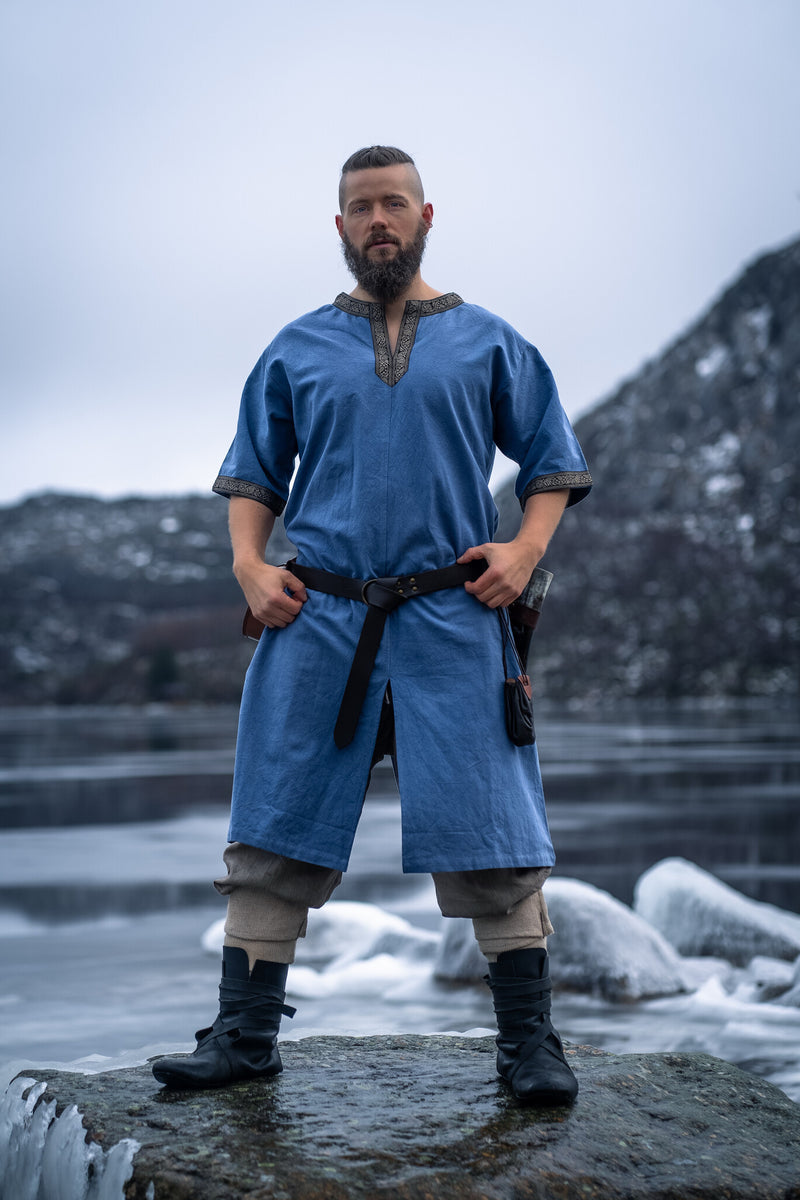 Keltische tuniek, korte mouwen, lichtblauw