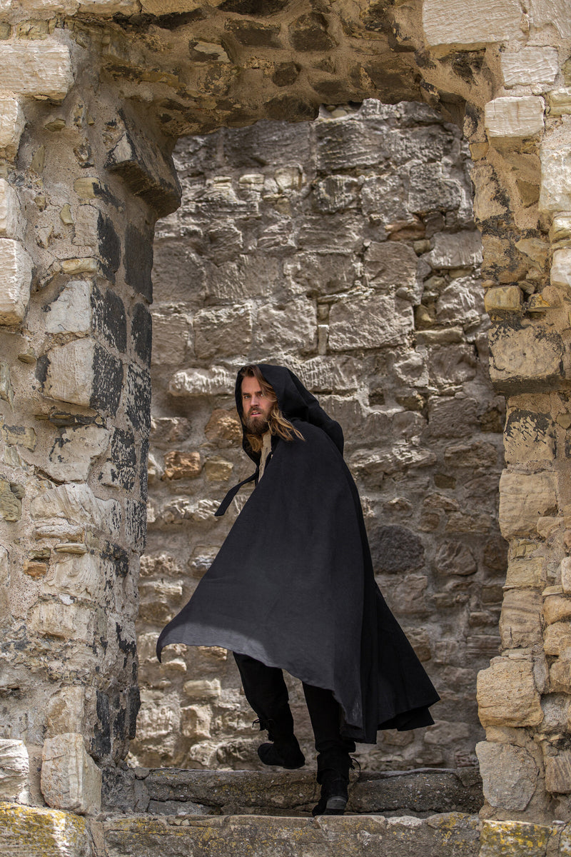 Medeltida dölja Karen svart, ullblandning 