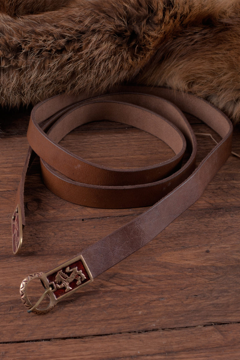 Geëmailleerde middeleeuwse riem, 165 cm, bruin