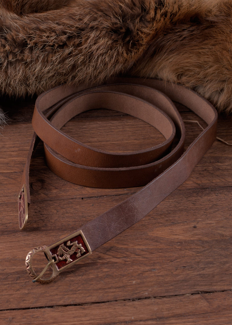 Geëmailleerde middeleeuwse riem, 165 cm, bruin