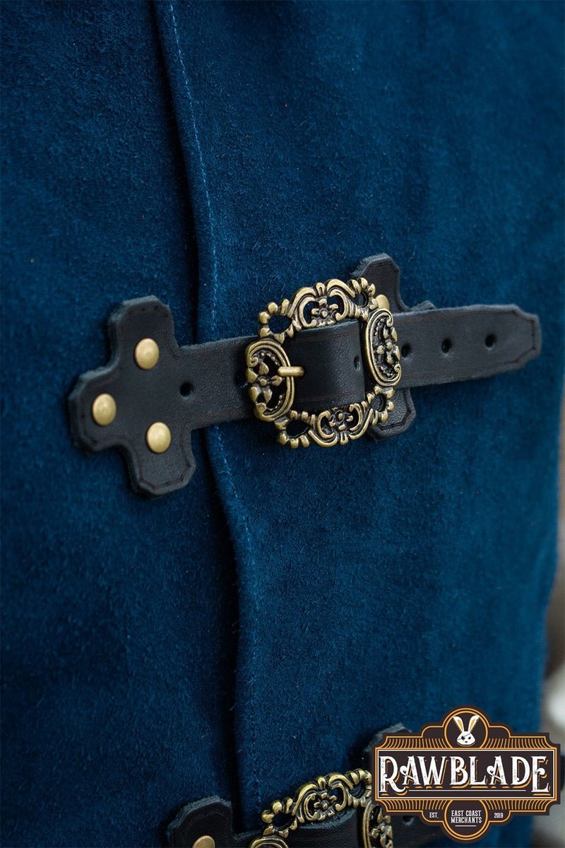 Diego Splitläder Jerkin, blå 