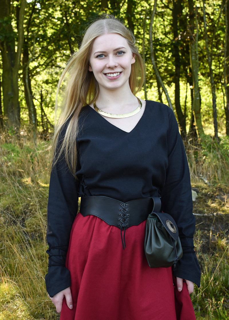 Middelalderlige bluse Aubrey, sort 