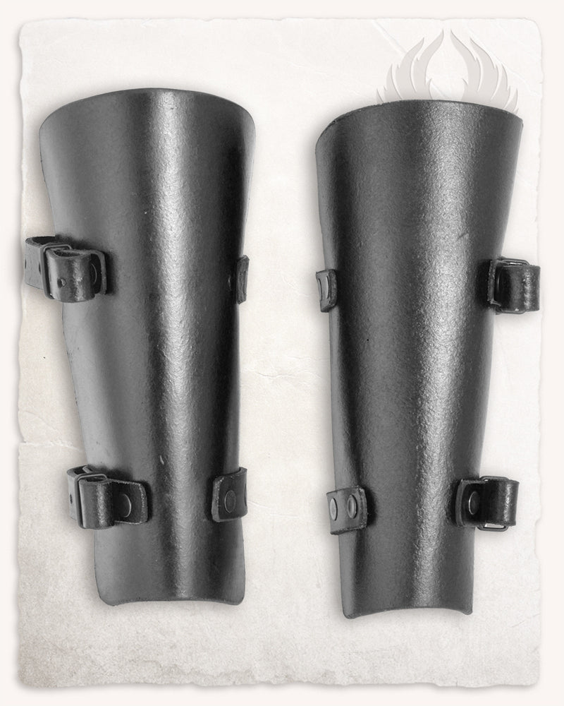 Felix leren bracers, onderarmbeschermers, zwart