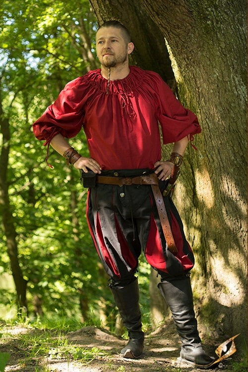 Chemise Renaissance Cosimo, rouge 