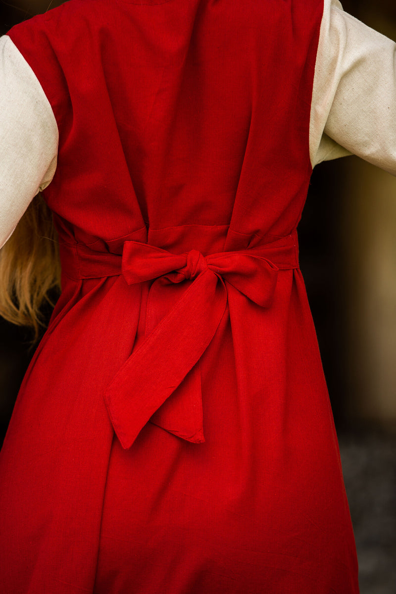 Vestito Bella, rosso-crema 