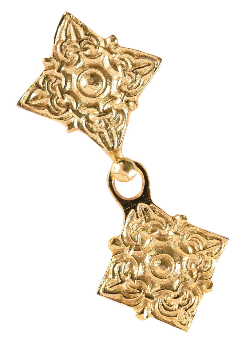 Tweedelige Vikingbroche, messing