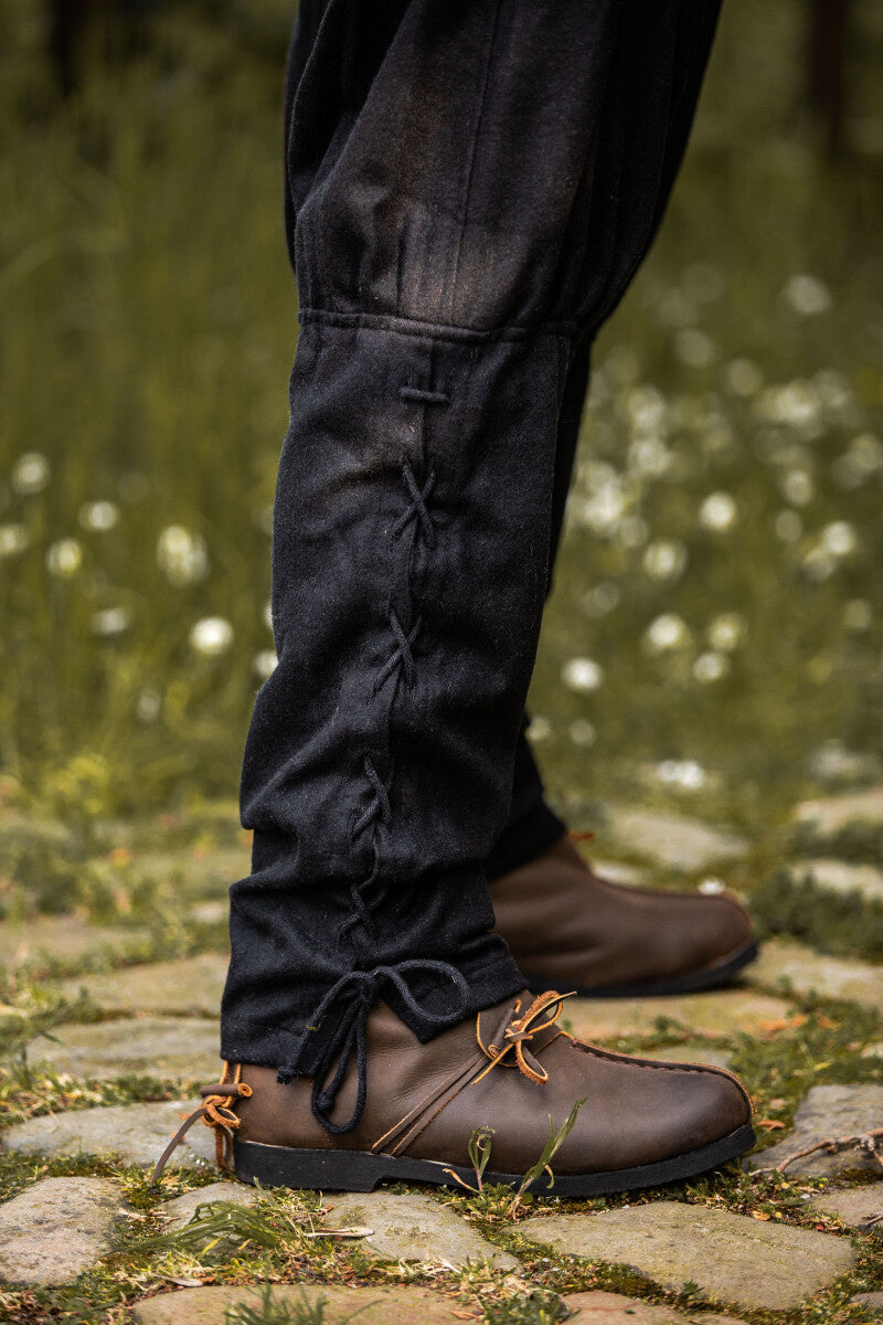 Vikingbroek Jorvik, zwart, wolmix