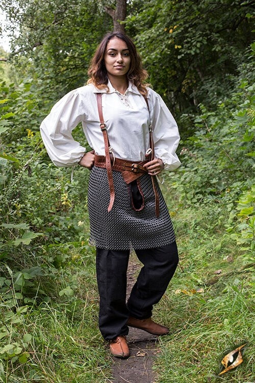 Maliënrok gousset met riemen, ongeklonken, 9 mm