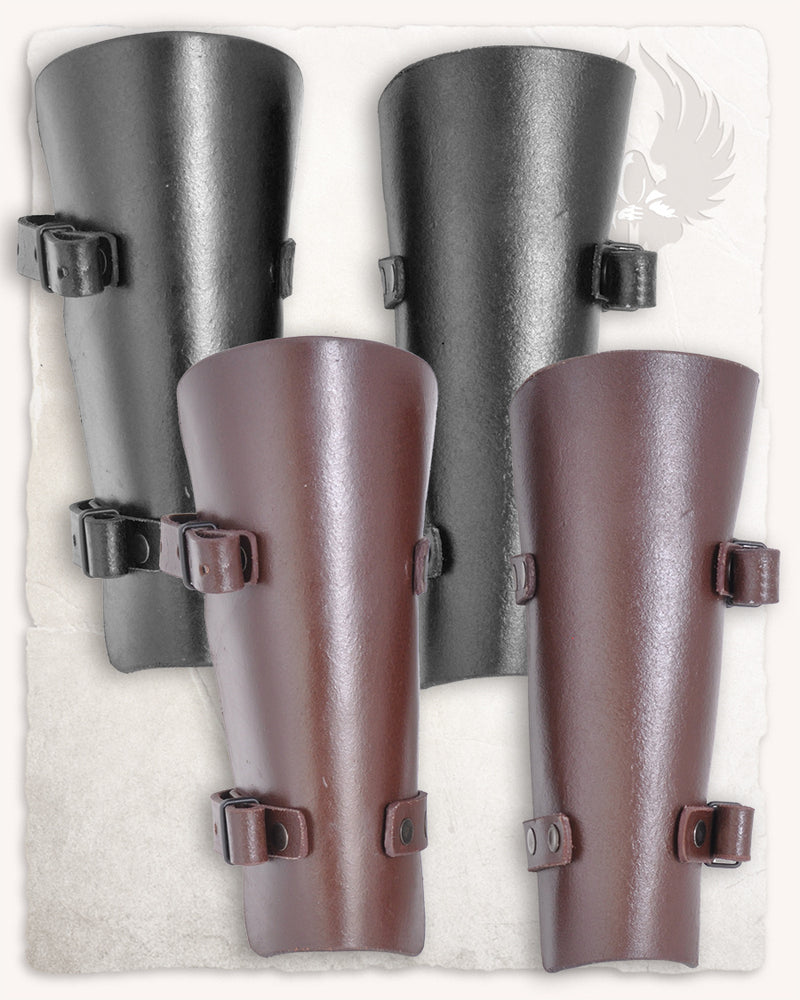 Felix leren bracers, onderarmbeschermers, zwart