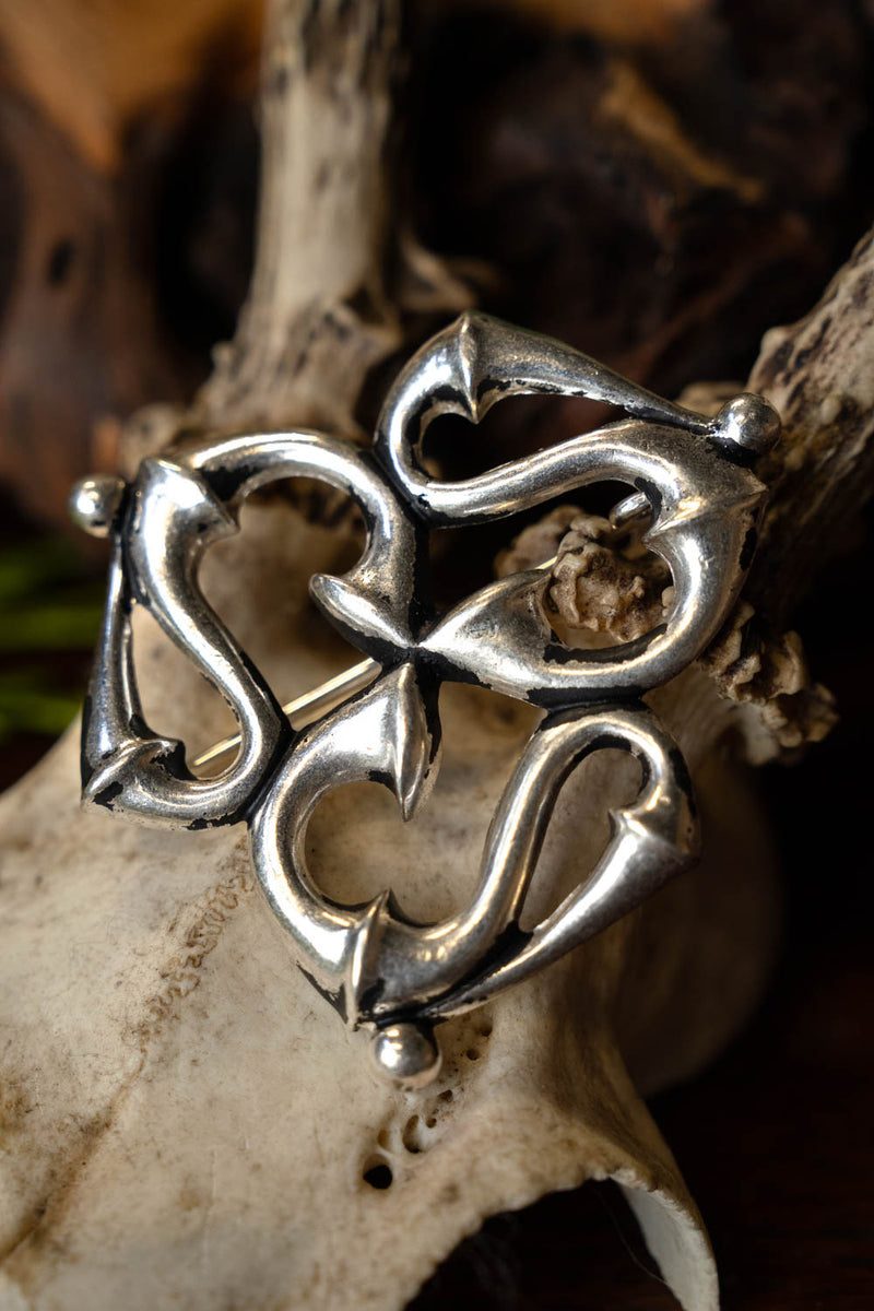 Romeinse trompetfibula, verzilverd brons