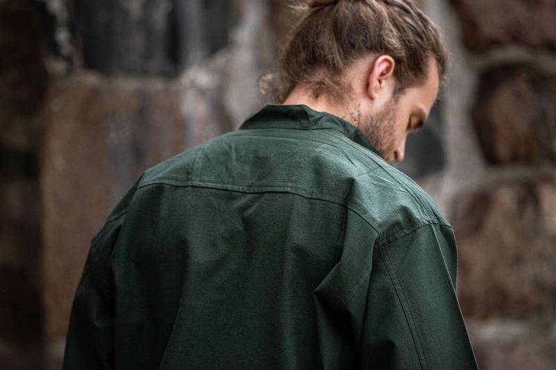 Handgeweven overhemd, groen