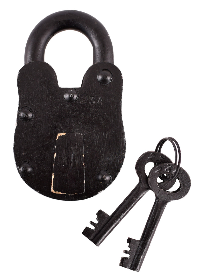 Medeltida hänglås med två nycklar 