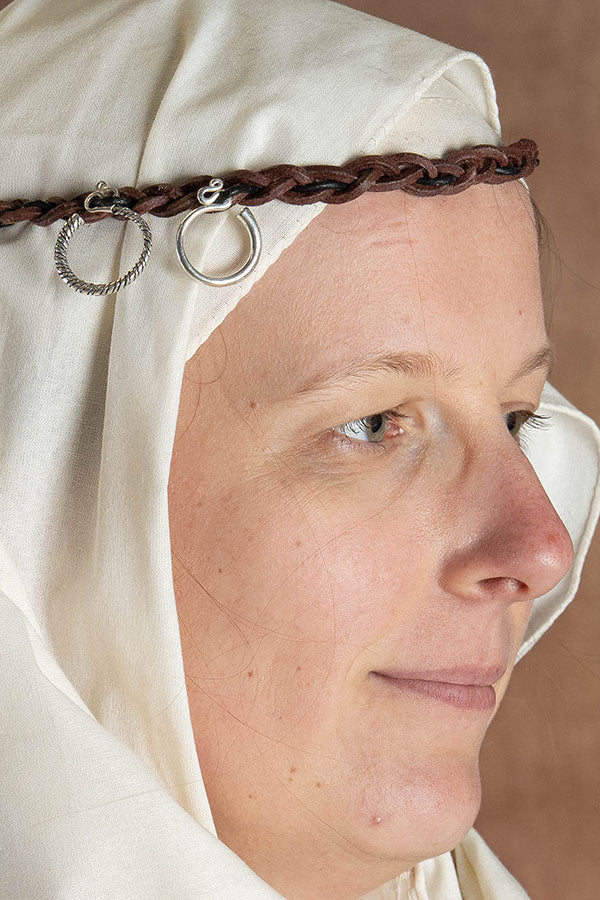 Decorated Slavic temple rings, silvered bronze