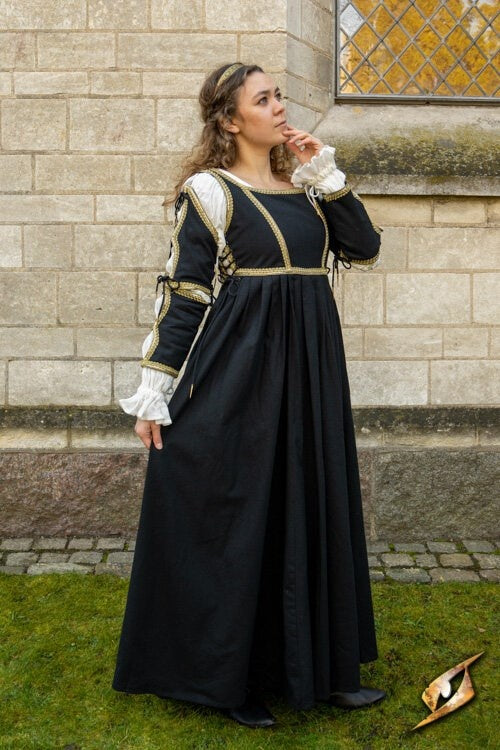 Renesansowa sukienka Lukrezia, czarna