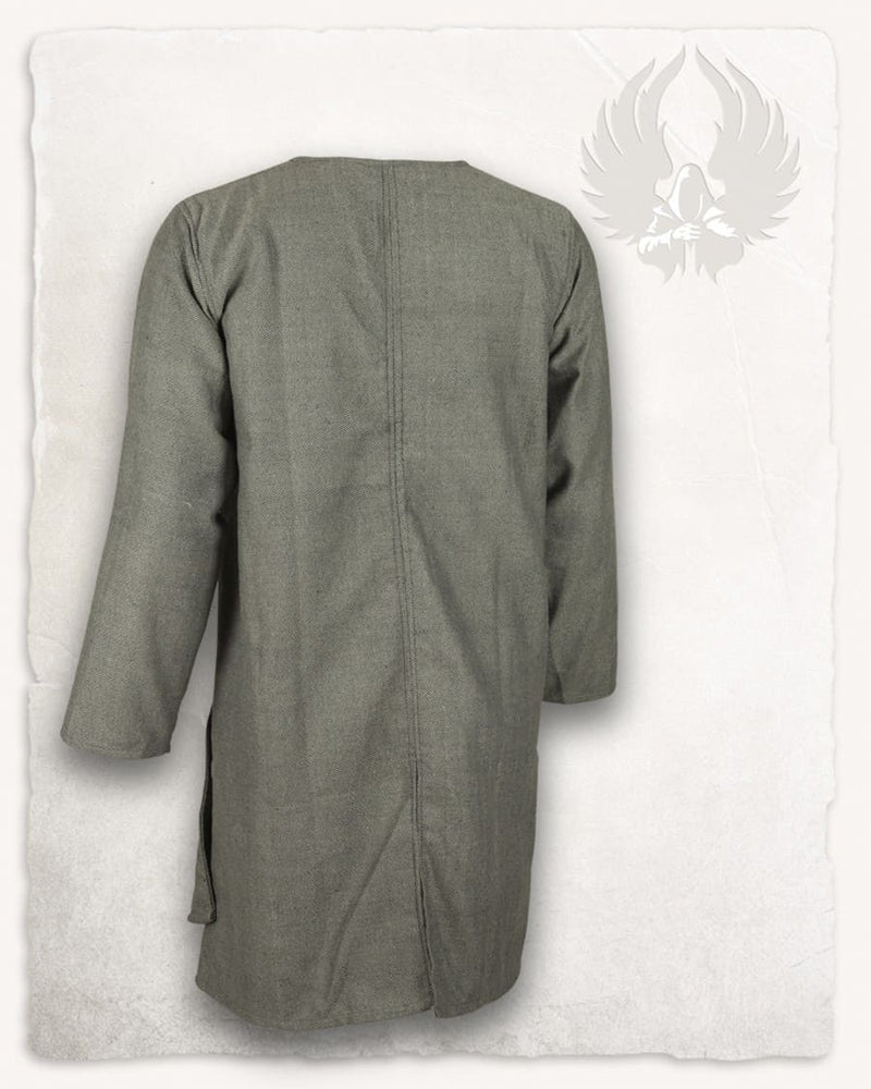 Viking kaftan, grijs, visgraatmotief wolmix