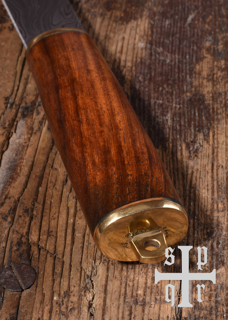 Vikingsax Roskilde, damascusstaal, semi-scherp