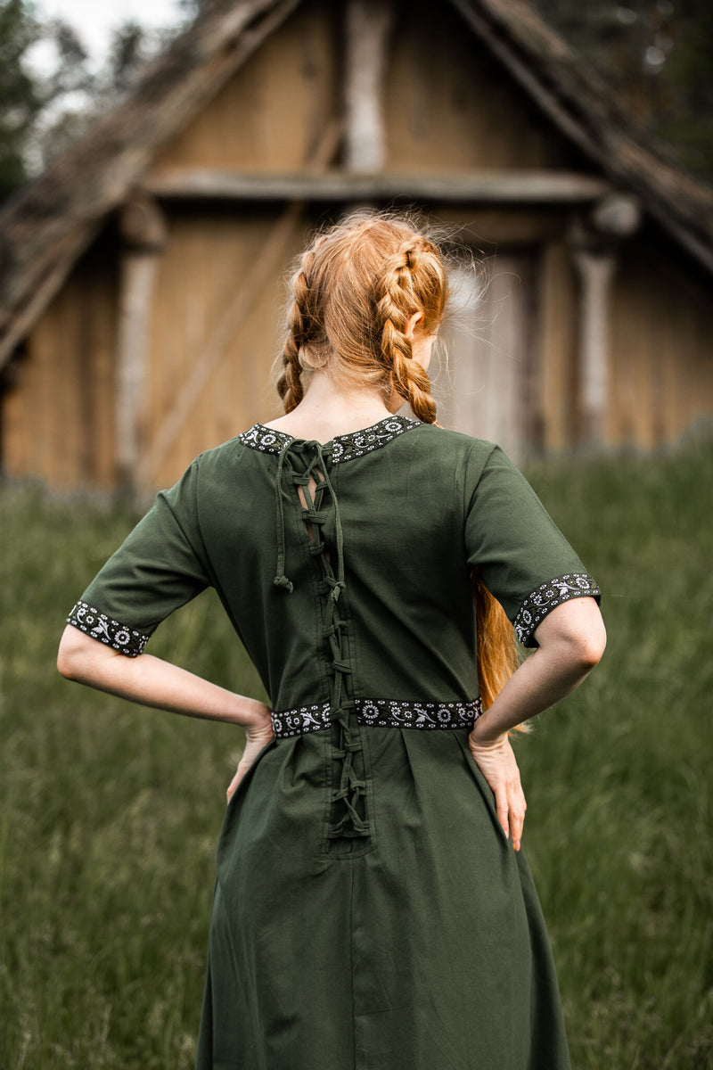 Middelalderlige kjole Ennlin, grøn 