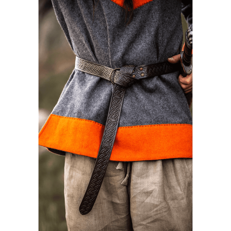 Keltische riem met ringsluiting,zwart