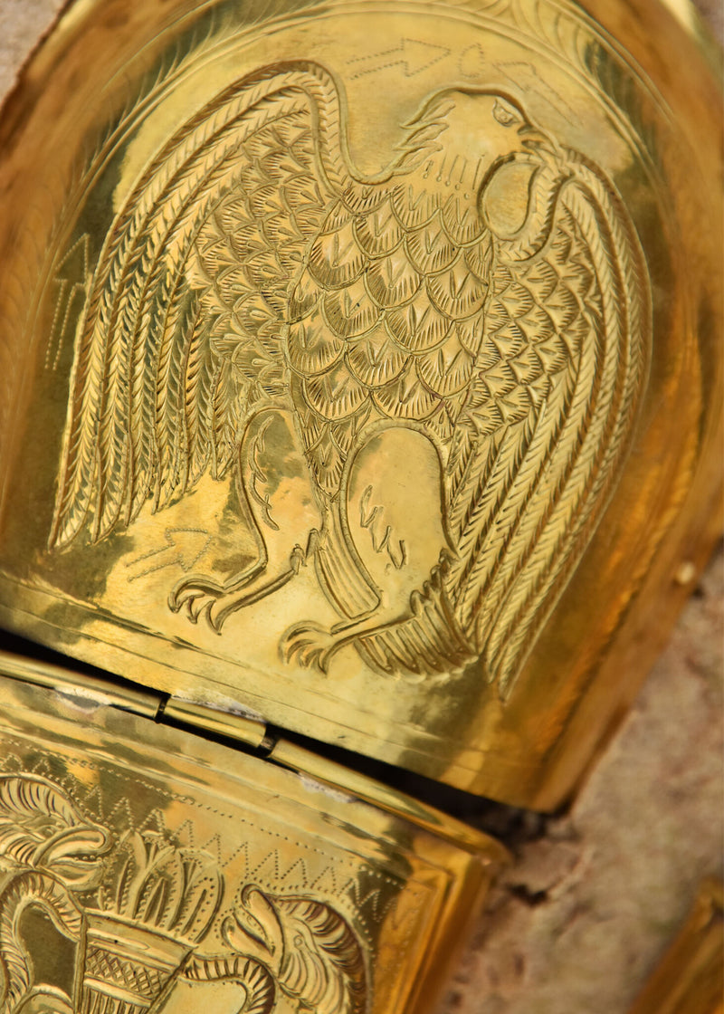 Praetoriaanse Garde scheenbeschermers, ocrae, messing, 1-1.2 mm