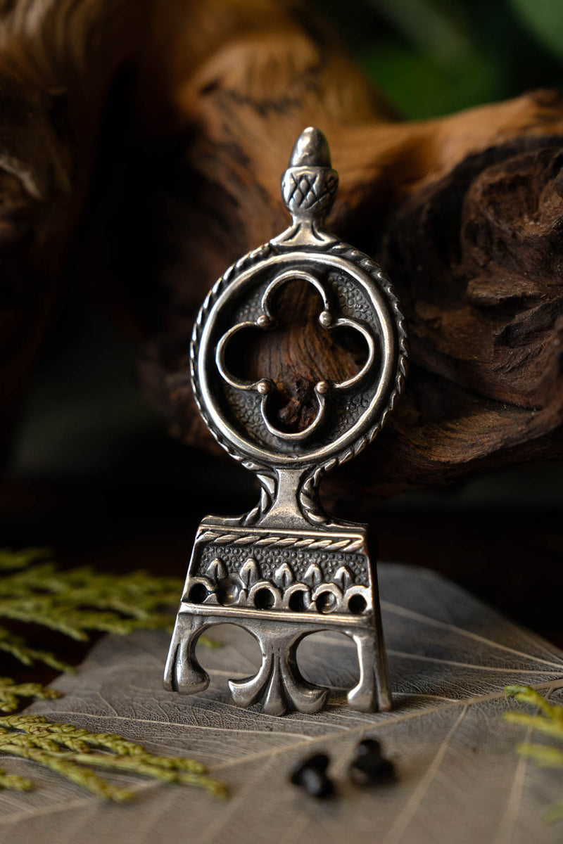 Gotische riemeinde 3 cm, verzilverd