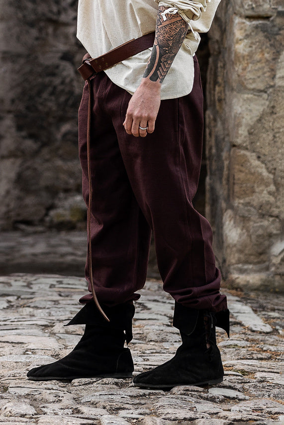 Algodón pantalones, marrón 