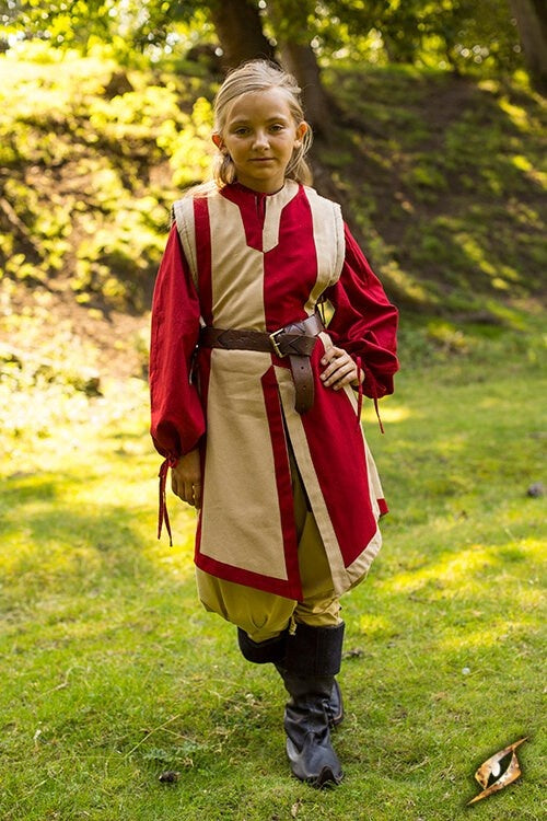 Waffenrock Geoffrey, beige-rojo 