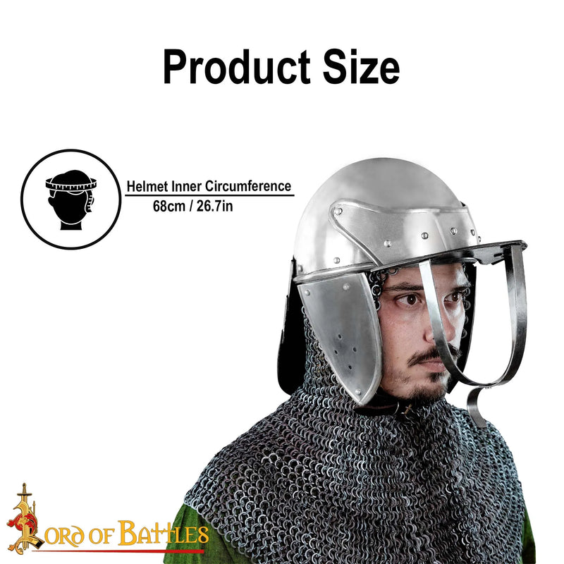 Casque à queue de homard du XVIIe siècle, 1-1,2 mm 